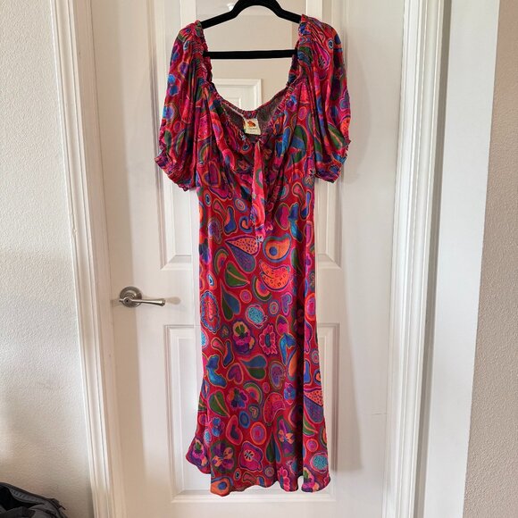 FARM Rio Dresses & Skirts - Farm Rio Lisa Red Midi Dress Size XL Color Red